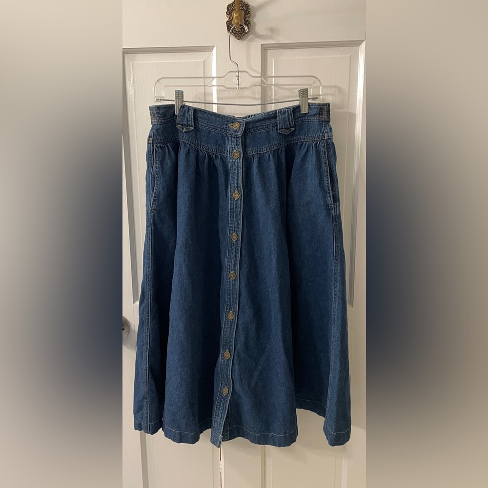 Vintage Claus Sport Midi Jean Skirt